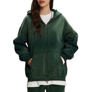 Hoodies unisexe épaissi Spray teint vieux Double tête mode hommes sweats à capuche lavage à l'acide lourd Zip Hoodie 2026 - Product Image 6