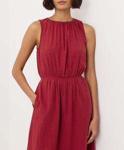 Robe midi d'été pour femme, sans manches, fluide, style bohème, longue, évasée, à volants, en coton, pour la plage et les fêtes - Product Image 4