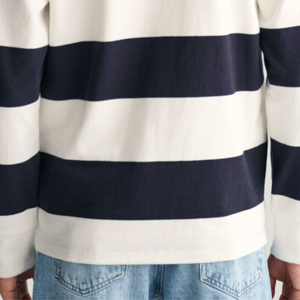 Polo en tricot rayé à manches longues pour homme, en coton, décontracté, respirant, coupe classique - Product Image 5