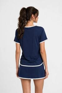 Conjunto Deportivo Casual de 3 Piezas para Mujer, Marca Oneten Apparels, con Capucha, Sin Mangas, Antiarrugas, 100% Algodón, Camiseta y Pantalones Cortos, Corte Holgado - Product Image 3