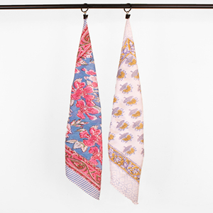 Bandana carré en coton imprimé à la main pour femme, motif floral multicolore, accessoires de mode, randonnée, sport - Product Image 5