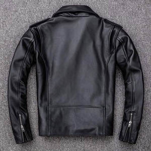 Chaquetas Unisex de Cuero Genuino Recubierto para Hombre, Estilo Invernal, Cuello Alto, Piel de Vaca, Estilo Urbano, Alta Calidad - Product Image 6