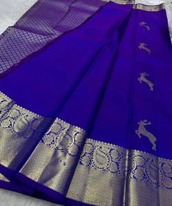 Sari de seda verde claro listo para enviar, vestido tradicional indio estilo Banarasi, sari drapeado con borde estampado para ceremonias. - Product Image 5