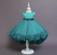 Robe de princesse élégante OEM pour filles, robe de soirée décontractée en tulle à fleurs, longueur genou, pour mariage et anniversaire d'enfants