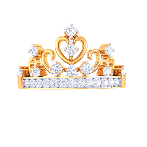 แหวนแต่งงานรูปหัวใจคริสตัลสีทองสำหรับผู้หญิง - Product Image 2