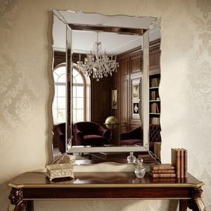 Miroir mural classique de style baroque vénitien |   Miroir décoratif en verre antique de luxe pour salon, hôtel et décoration intérieure royale - Product Image 3