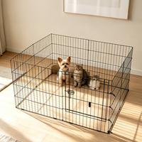 Clôture en tuyaux de fer Kanning pour chats, chiens et petits animaux, assemblage par boutons-pression, utilisation en extérieur/en intérieur/en voyage, barrière anti-évasion