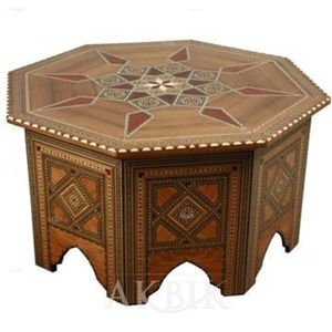 Handmade Moroccan Style Octagonal Wood Inlaid Coffee <b>Table</b> Luxury <b>Vintage</b> Center Accent <b>Table</b> For Living Room Decoration - Product Image 1