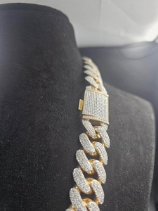 Luxury Moissanite Cuban Link <b>Chain</b> Necklace 925 Silver <b>Iced</b> <b>Out</b> Hip Hop Jewelry Gold Silver Finish Unisex Statement Gift Premium - Product Image 3