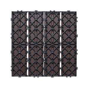 10 Pack Interlocking Deck Tiles 12"x12" <b>Plastic</b> Wood 10 Sq. ft Waterproof Outdoor <b>Flooring</b> All Weather Patio Floor Decking for - Product Image 1