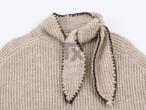 Autumn Fashion Elegant Solid-Color Women's <b>Turtle</b> <b>Neck</b> Knitwear Fitted Long-Sleeve Streetwear Zipper Closure Cardigan Office - Product Image 5