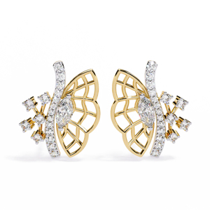 Pendientes de Mariposa de Diamantes en Oro de 18K de Lujo, Corte Marquesa, Joyería de Boda para Mujer - Product Image 1