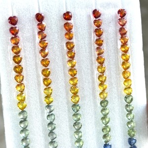 Pierre précieuse en vrac sculptée en forme de cœur en saphir naturel multi pierre en vrac à facettes saphir de qualité supérieure pour la fabrication de bijoux par grossiste - Product Image 1