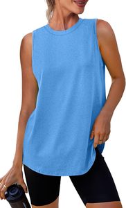 Nouveau design – Débardeur court sans manches pour femme, respirant, séchage rapide, écoresponsable, en Spandex/Coton, pour le fitness et le yoga, léger - Product Image 3