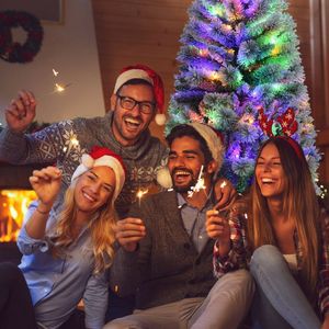 5 Feet Pre-Lit Snow Flocked Christmas <b>Tree</b> with 9 <b>Lighting</b> Modes Elegant Holiday Decoration - Product Image 5