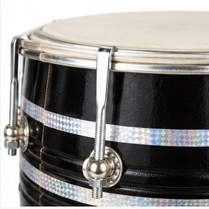 Dhol Punjabi Noir Élégant avec Accents Argentés Réfléchissants, Tambour Indien Traditionnel à Double Tête pour Événements Musicaux Culturels - Product Image 6