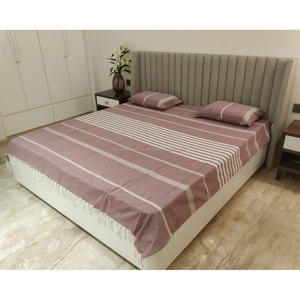 Draps de lit de haute qualité, nouvelle collection de draps faits à la main, draps à rayures King size du fabricant indien - Product Image 1