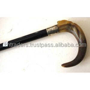 Canne de marche en corne de buffle et de bœuf, faite à la main, écologique, à longueur réglable, personnalisable, Inde ZH, vente chaude, haute qualité - Product Image 2