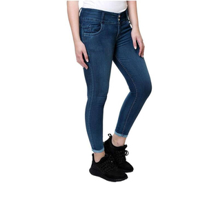 Fabricant OEM personnalisé, jeans en denim respirant pour femmes, prix de gros bon marché, pantalons en denim pour femmes adultes - Product Image 3
