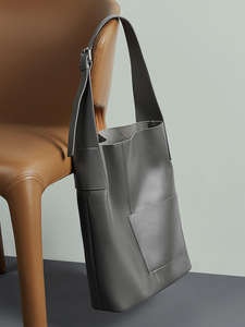 Sac fourre-tout en cuir pleine fleur véritable grande capacité pour femme, sac à bandoulière élégant pour usage quotidien - Product Image 5