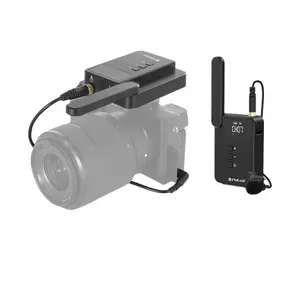 工厂批发DSLR相机和摄像机PULUZ双通道无线麦克风，带发射器和接收器