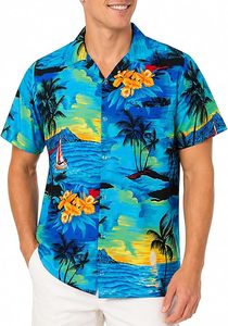 Camisa Hawaiana de Manga Corta de Popelina Personalizada al por Mayor para Hombre, Corte Regular, Diseño Casual para Playa y Surf, Antiarrugas, Secado Rápido, India - Product Image 2