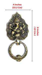 Battant de porte en laiton en forme de feuille avec anneau de suspension, finition antique, décoration de porte traditionnelle, battant d'entrée en laiton fait main - Product Image 6