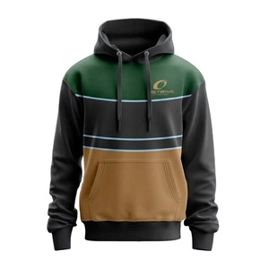 Sweat à capuche unisexe surdimensionné de haute qualité pour l'hiver, léger, en polaire respirant, séchage rapide, teinture unie, polyester/coton, prix de gros - Product Image 1
