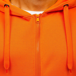 เสื้อฮู้ดซิปมีฮู้ดผ้าฟลีซสีส้มสำหรับผู้ชาย มีกระเป๋า ทรงลำลอง สวมใส่สบายในฤดูใบไม้ร่วง - Product Image 2