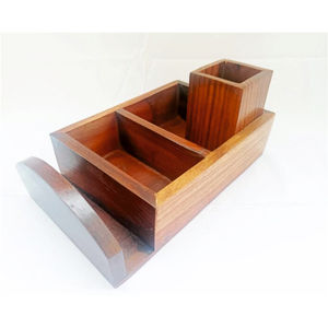 Organizador de Cubiertos de Madera con Múltiples Compartimentos, Porta Servilletas para Mesa de Comedor, Caja de Almacenamiento para Botellas de Salsa, Organizador de Escritorio de Madera - Product Image 4
