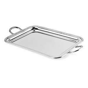Bandeja de Servir de Metal Martillado con Asas, Bandeja Rectangular Decorativa de Acero Inoxidable para Centro de Mesa de Café - Product Image 5