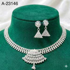 MOLL JEWELLERS 24K Gold Plated Vintage Women's Jewelry <b>Set</b> Alloy Necklace Earrings <b>Crystal</b> & Rhinestone Third Party Certified - Product Image 3