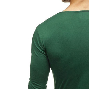 Camiseta Térmica de Manga Larga para Hombre, 100% Algodón, Tejido de Punto, Color Sólido, Ecológica, de Secado Rápido, Personalizable, OEM, Gran Venta - Product Image 4