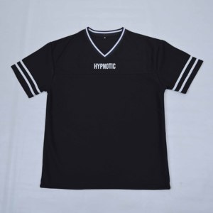 Camiseta de Manga Corta con Cuello en V Negra para Hombre, de Primera Calidad, con Logotipo Personalizado, Estampado de Letras Blancas, Corte Regular, Estilo Casual - Product Image 5