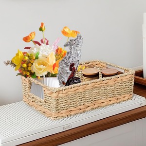 <b>Rectangle</b> Woven <b>basket</b> Organizer Hyacinth & Seagrass Handmade <b>Storage</b> <b>Basket</b> Wholesale eco-friendly Made in Viet Nam - Product Image 4