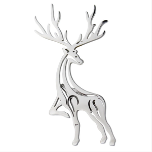 Broche en argent 925 avec motif de cerf et de rhinocéros, ornement de revers, cadeau de mariage unisexe - Product Image 1