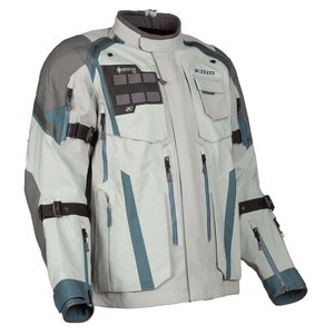 Blouson de moto pour homme, manches longues, imperméable, respirant, toutes saisons, pour l'aventure, gris bleu, dos en maille - Product Image 3