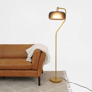 Lampadaire Astris 110 120V noir pulvérisé et doré - Product Image 4
