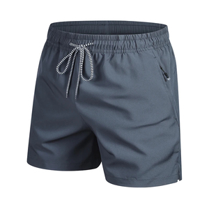 Shorts Bermuda pour homme à séchage rapide, gris uni, taille élastique, poches, style décontracté, shorts de sport - Product Image 3