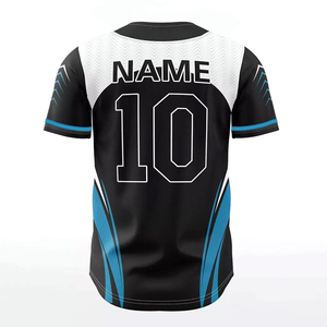 Maillot de baseball professionnel pour sublimation OEM, noir à rayures dorées, personnalisé pour équipe, taille adulte, grande taille, respirant, séchage rapide - Product Image 2