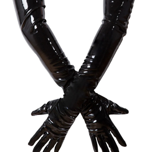 ถุงมือยาวโอเปร่าสีขาว PU สไตล์เรโทรเรียบง่ายไม่มีซับในสำหรับใส่ไปงานปาร์ตี้ - Product Image 5