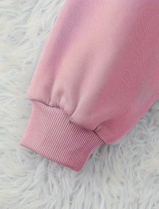 Sudadera de cuello redondo rosa para mujer Hardihood International con estampado de letras 'Never Give', hombros caídos, manga larga, informal, de punto. - Product Image 5