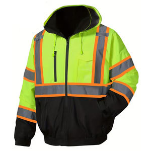 Chaqueta de Seguridad Reflectante de Alta Visibilidad con Cierre, Tela de Poliéster, para Trabajo en Exteriores en Invierno, con Luz LED Delantera Personalizable - Product Image 1