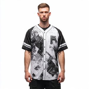 Chemises de baseball oversize pour hommes à prix d'usine, impression par sublimation avec logo personnalisé, épaules tombantes, uniformes d'équipe - Product Image 6