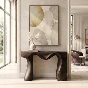 Handcrafted Solid Wood <b>Console</b> <b>Table</b> Contemporary Design Modern Entryway Furniture Living Room Decorative Hall <b>Table</b> - Product Image 1