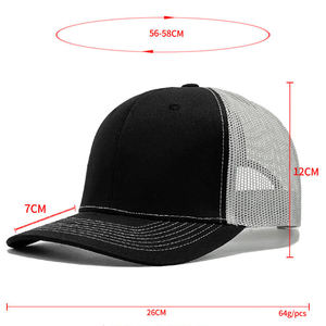 Black White Mesh Trucker <b>Hat</b> Cotton Blend Snapback Cap Breathable Patch Logo <b>Hat</b> for Men Women - Product Image 2