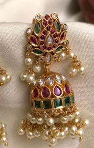 Designer Premium Quality Gold Plated Brass Moissanite Drop <b>Earrings</b> for Wedding and Traditional Wear Women - Product Image 2