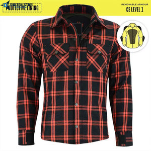 Camisa de Seguridad para Motocicleta de Franela Transpirable y Resistente al Viento de Primera Calidad con Protección Reforzada, % Algodón, Manga Larga - Product Image 3