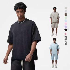 100% Cotton Heavyweight Mens Oversized <b>Tshirt</b> Dtg Print Tee Logo T-shirt Stone Acid Washed Vintage Custom T Shirt - Product Image 4