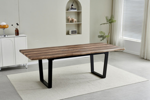 Thiết kế hiện đại <span class=keywords><strong>MDF</strong></span> bao gồm grey PVC bàn ăn sang trọng nhà 6 ghế mở rộng bàn ăn - Product Image 6